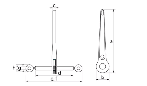 Kettingspanners met  2 ogen LCRR-ZH - Afbeelding 2